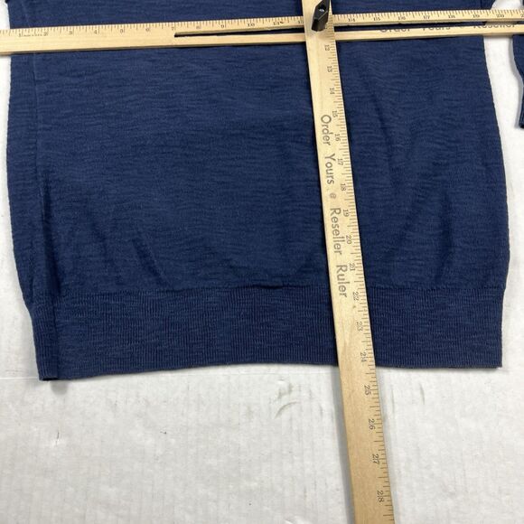 Lucky Brand Mens V-Neck Sweater Blue Long Sleeve Workwear Preppy Pullover S FLAW - Picture 6 of 11
